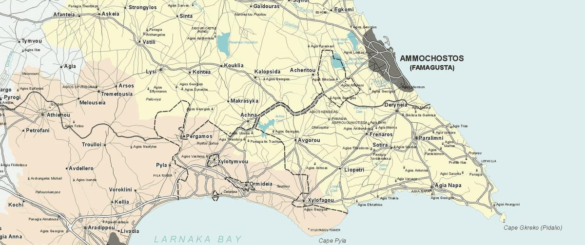Harta e ayia napa Qipro