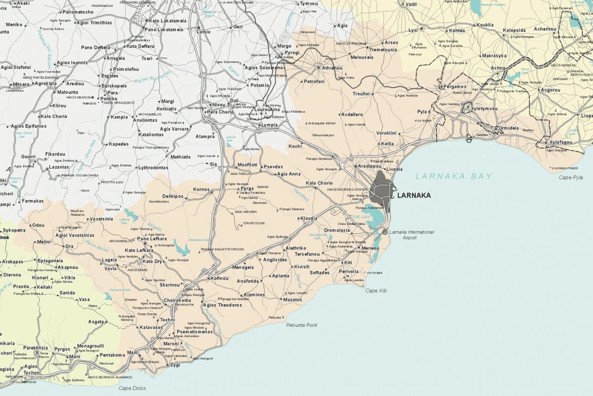 Harta e larnaca Qipro