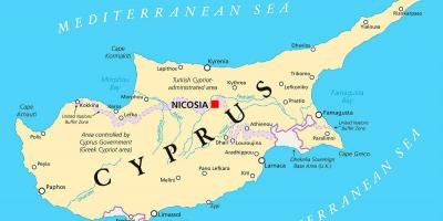 Hartë që tregon Qipro