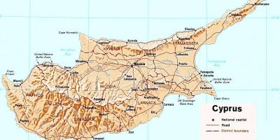 Harte e detajuar e Qipros ishull